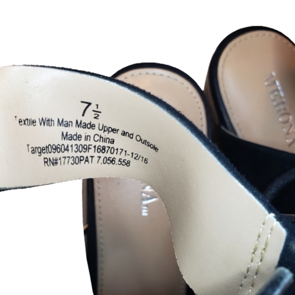 Merona Black Lace Up Open Toe Chunky Heels - Picture 7 of 10